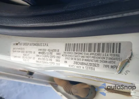 2014 Fiat 500L Easy from USA, damaged, VIN ZFBCFABH4EZ013621